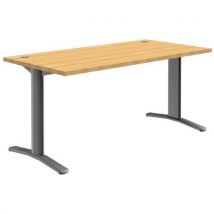 Pure straight table 160x80 beech tabletop and aluminium base