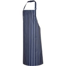Navy blue/white stripe waterproof bib aprons - portwest uk