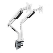 White dual monitor arm with gas spring - desq