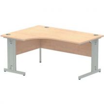 Left crescent desk - maple - silver cable leg - w 160 cm