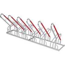 6 capacity cycle rack with support hoops - galvanised steel