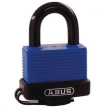 Blue pvc-coated keyed-different padlock