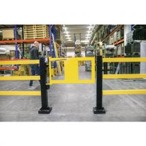 Yellow/black safety barrier hybrid gate - black bull