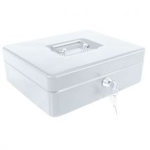 White cash box with tray 300x240x90 mm