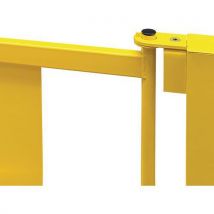 Yellow safety barrier sliding gate - heavy duty - black bull