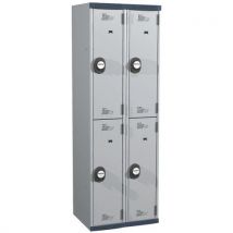 One-piece locker 2 columns 2 compartments h1800xw600xd500 keypad lock light grey