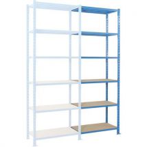 Combi-plus tubular shelving add-on kit with chipboard covers 6 levels 2500x1010x1000