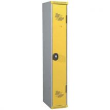 Clean industry one-piece locker on base 1 column w300 x h1800 x d500 padlockable grey/yellow