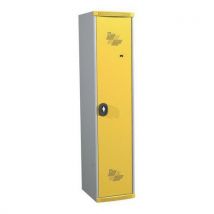 Dirty industry one-piece locker on base 1 column w400 x h1800 x d500 padlockable grey/yellow