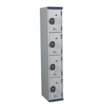 Optimum locker to assemble 4 compartments h1800 x w300 light grey key lock