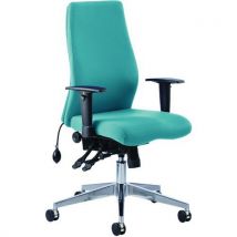 Teal ergonomic executive office chair - high back - onyx