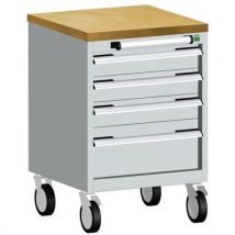 Bott - Light grey 4 drawer mpx mobile cabinet 785x525x525mm