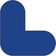 Blue floor signal markers for L shaped corners