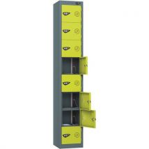 Grey/lime powered tablet locker - 8 doors - 2 usbs