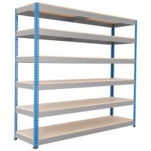 Rapid1 2440h x 2134w x 380d blue & grey 6 chipboard shelves
