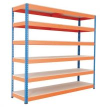 Rapid1 hd 1980hx2134wx915d blue/orange 6 chipboard shelves