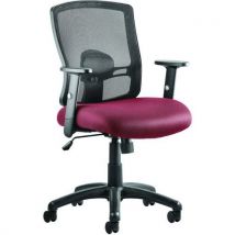 Mesh ergonomic office chair - dark red fabric seat -portland