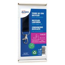 Recycled lanyard with carabiner - black