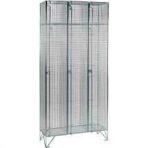 Stainless steel 1-door 3 nest wire mesh lockers 1974x915x305