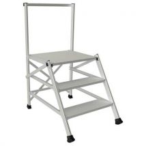 Fixed stepstool with 3 treads + front hand rail