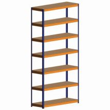 Rapid1 hd 3660hx2134wx915d blue/orange 7 chipboard shelves
