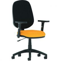 Black home/office chair - yellow seat - adj. Arm - eclipse+i