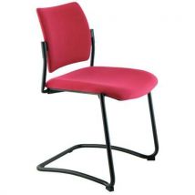Sled chair black burgundy fabric