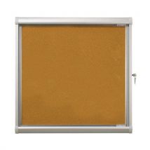 Stylish indoor enclosed bulletin board with swing door for 12 sheets cork board