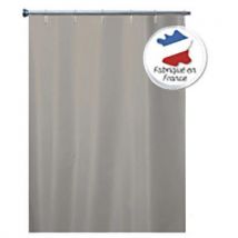 Plain beige polyester curtain with rings - arvix