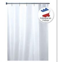 Plain white polyester curtain with rings - arvix