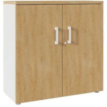 Trolley h73xl100xd45 cm 1 shelf white metal/authentic oak