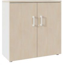 Counter h101xl100xd45 cm 2 shlvs. White met./nat. Oak grain