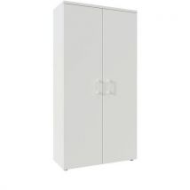 Tall cabinet h197xl100xd45 cm 5 shlvs. White metal/white