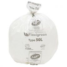 Bin Bag - 50L Food Waste - White - Recycled & Leak-Proof - Eco-Friendly