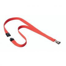 Textile lanyard with snap hook length 44 cm coral