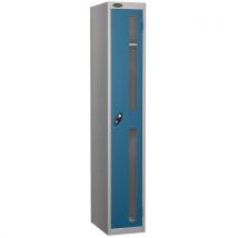Blue 1 door flat top vision panel locker 1780x305x460mm