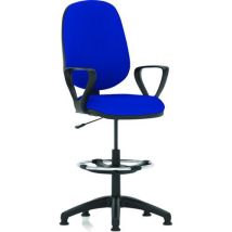 Blue chair - fabric seat + footring - loop arm - eclipse+ i