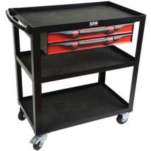 Trolley with 3 shelves and 2 drawers - cap. 270 kg - sam