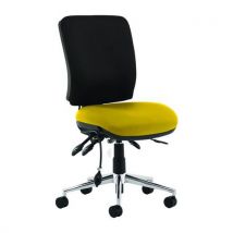 Yellow fabric operator office chair - black back - chiro