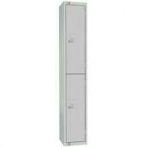 Grey/grey 2 door antibac locker 1800x300x450mm cylinder lock