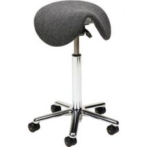 Grey ergonomic esd mobile stool - fabric - treston saddle