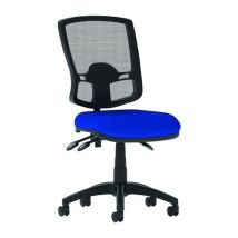 Black mesh deluxe chair - blue fabric seat - eclipse+ iii