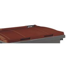 1000L Wheelie Bin - Red Lid & Collar Reinforcement - 4 Wheels - Waste Sorting - Recycled Materials