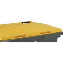 1000L Wheelie Bin with Yellow Lid - 4 Wheels - Waste Sorting - Recycled Materials