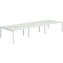 6 person bench desk - white - white leg - w 120 cm - evolve+