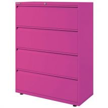 Bisley essentials 4 drawer unit 1315x470x800mm pink