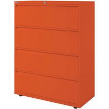 Bisley essentials 4 drawer unit 1315x1000x470mm orange