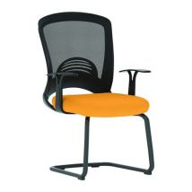 Mesh visitor chair - cantilever - yellow fabric - dynamic