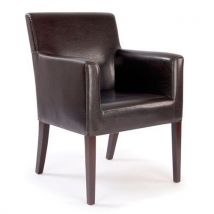 Metro cubed leather effect reception armchair