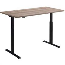 Rusa electric desk - 140x80cm - black leg - grey oak top